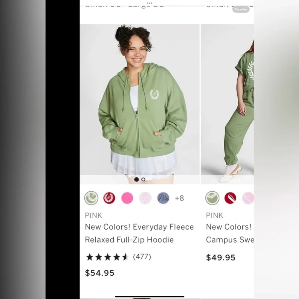 Victoria’s Secret logo Green Hooded Sweater - Picture 3 of 6
